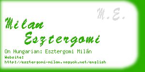 milan esztergomi business card